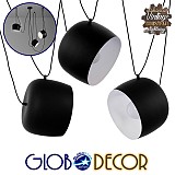 GLOBOSTAR® JASPER 01375 Μοντέρνο Κρεμαστό Φωτιστικό Οροφής με Ντουί 3 x E27 AC 220-240V IP20 - Μαύρο & Λευκό - Μ75 x Π75 x Υ22cm - Σετ 3 Τεμαχίων