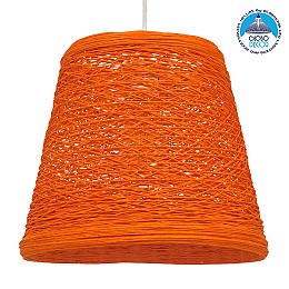 GLOBOSTAR® PLAYROOM 00997 Vintage Κρεμαστό Φωτιστικό Οροφής με Ντουί 1 x E27 AC 220-240V IP20 - Πορτοκαλί - Μ32 x Π32 x Υ27cm