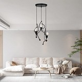 GLOBOSTAR® FIGURE 10001655 Παιδικό Κρεμαστό Φωτιστικό Οροφής με Ντουί 3 x E27 AC 220-240V IP20 - Μαύρο - Μ45 x Π45 x Υ40cm