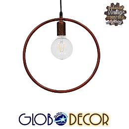 GLOBOSTAR® OMICRON 01579 Μοντέρνο Κρεμαστό Φωτιστικό Οροφής με Ντουί 1 x E27 AC 220-240V IP20 - Χάλκινο - Μ33 x Π4 x Υ33cm