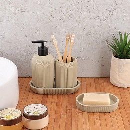 Σετ 3 τεμάχια αξεσουάρ μπάνιου 6084-6085-6086 Eurocasa