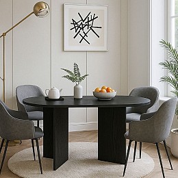 Τραπέζι Cortado Megapap χρώμα sencron black 138x80x75εκ.