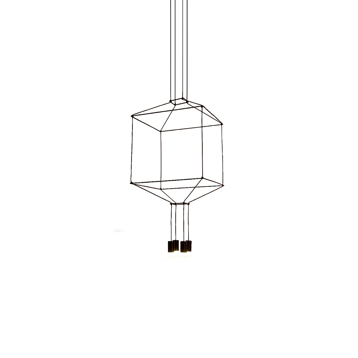 D3015-4 SQUARE CAVI PENDANT LAMP BLACK 1A4