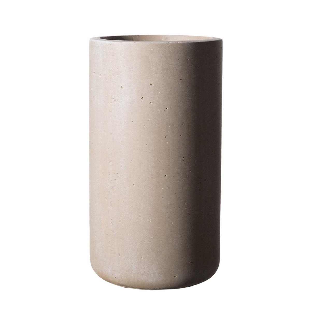 Supergreens Γλάστρα Πήλινη Κύλινδρος \"Rocky\" Μπεζ L 42x42x70 εκ.