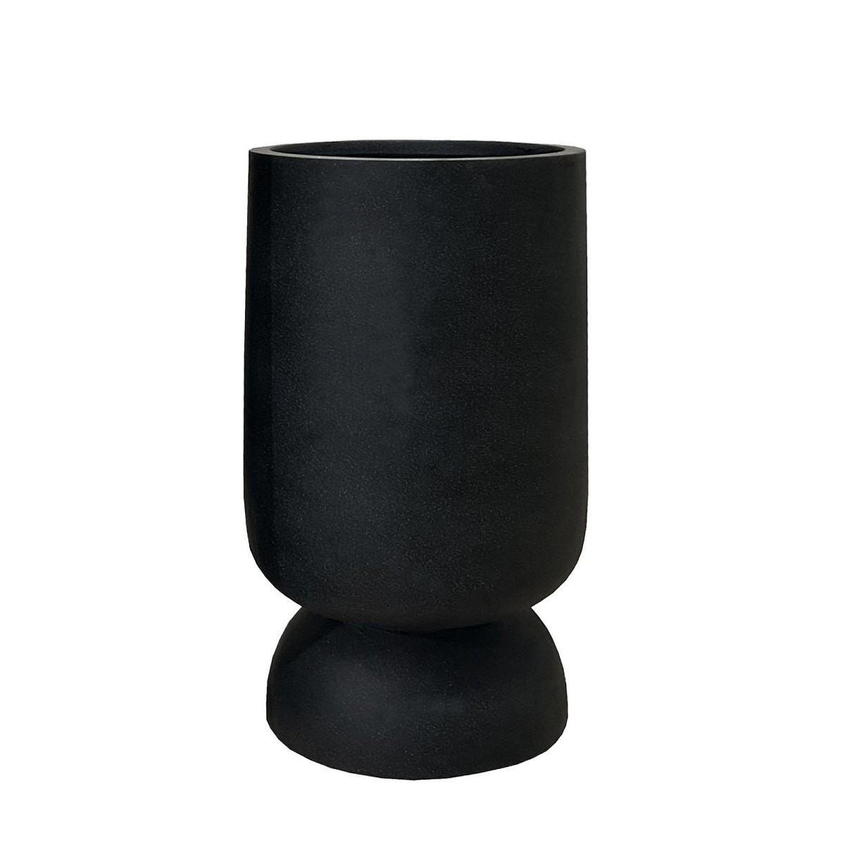 Supergreens Γλάστρα Πήλινη Κύλινδρος \"Inverso\" Μαύρο Wash S 30x30x60 εκ.