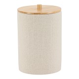 Kάδος στρογγυλός 6 λίτρα polyresin με bamboo 18,5x29,50 cm Eurocasa