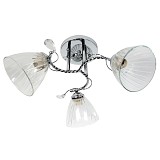 Φωτιστικό οροφής 3 Χ Ε27 Φ52Χ25 εκ. χρώμιο με γυαλιά - GLOBOBOX 9841/3 CR