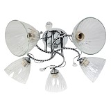 Φωτιστικό οροφής 5 Χ Ε27 Φ56Χ25 εκ. χρώμιο με γυαλιά - GLOBOBOX 9841/5 CR
