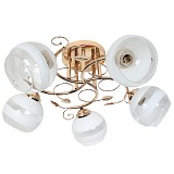 Φωτιστικό οροφής 5 Χ Ε27 Φ54Χ23 εκ. χρυσό με γυαλιά - GLOBOBOX 9645A/5 FGD