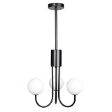 Φωτιστικό κρεμαστό 3 Χ G9 Φ42Χ75 εκ. μαύρο με γυάλινες μπάλες - GLOBOBOX BL153-3 BK