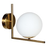 Απλίκα τοίχου μεταλλική Ε27 19Χ15Χ22 εκ. gold brass με γυαλί - GLOBOBOX BD193 GD