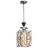 Φωτιστικό μεταλλικό κρεμαστό μονόφωτο Ε27 16Χ16Χ33 εκ. Μαύρο με σχοινί και γυαλί - GLOBOBOX 526838