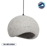 GLOBOSTAR® STONE 204-0123 Μοντέρνο Κρεμαστό Φωτιστικό Οροφής με Ντουί 1 x E27 AC 220-240V IP20 - Γκρι- Μ35 x Π31 x Υ26cm