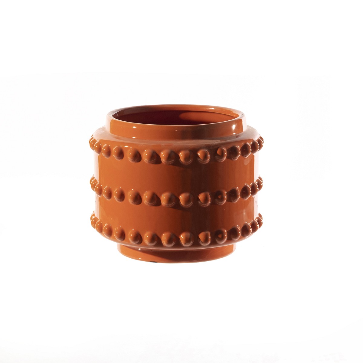 Supergreens Κασπώ Κεραμικό Στρογγυλό \"Boaz\" Πορτοκαλί 22x19 εκ.