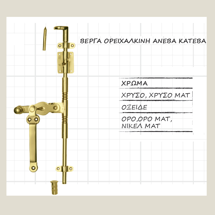 Ορειχαλκινα και σιδερενια Εξαρτηματα-Πατζουροβεργες,Συρτες ,Πορταδελες, Ζεμπερεκια