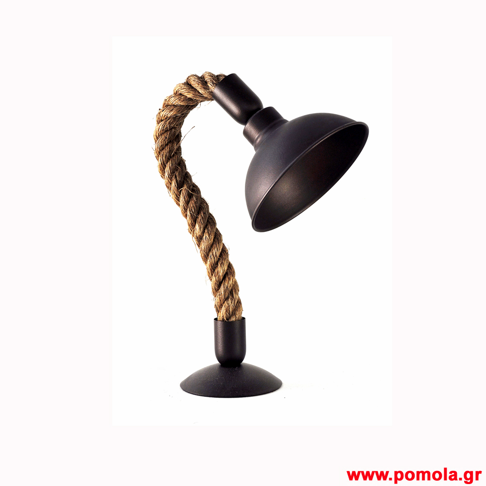 Φωτιστικα Rope Metal and Wood Πορτατιφ