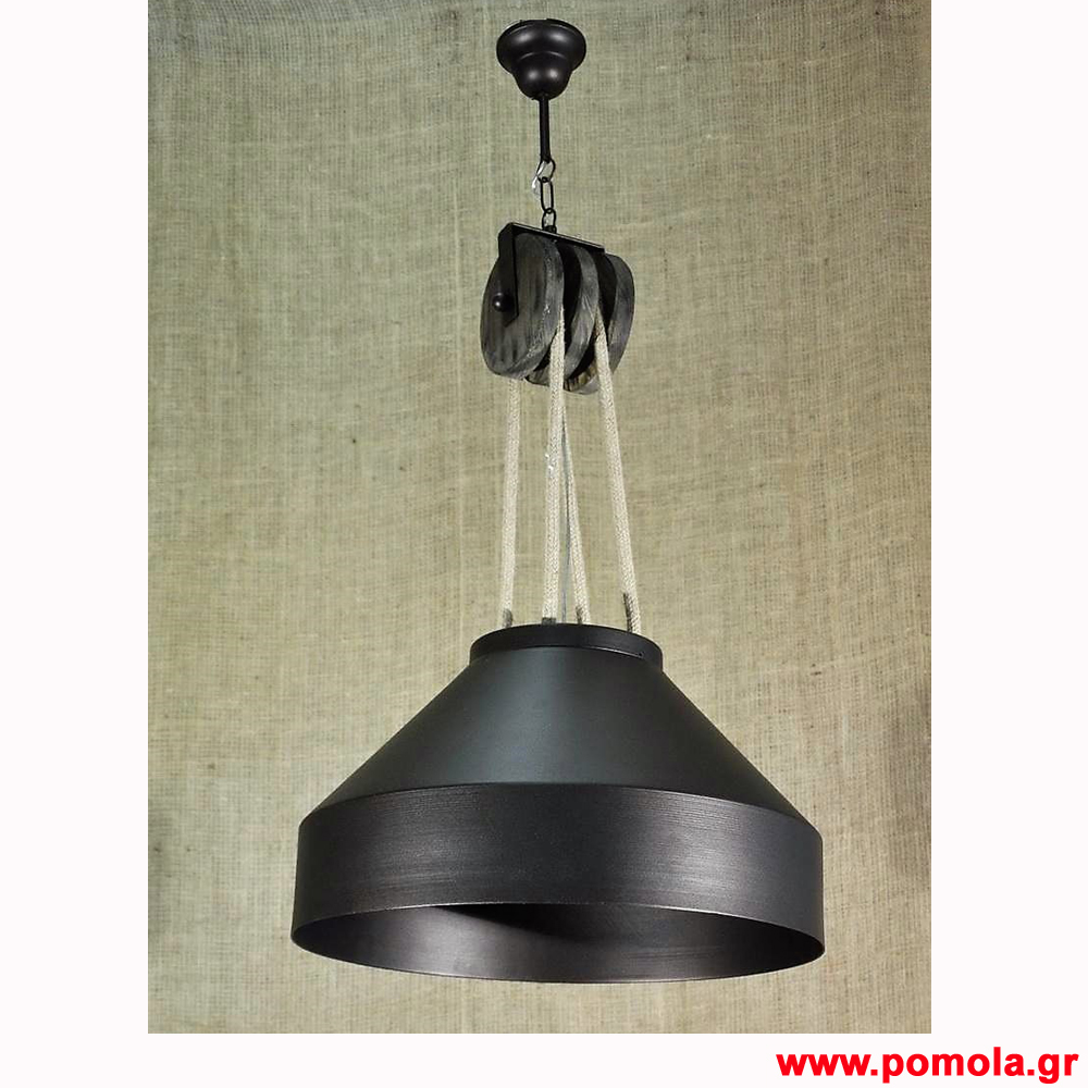 Φωτιστικα Rope Metal and Wood Μονοφωτα