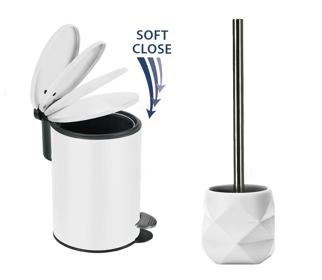 Σετ Καλάθι 3lt με απαλό κλείσιμο & Πιγκάλ Cracle White