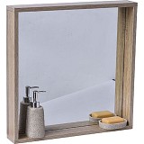 Καθρέπτης mdf με πλαίσιο φυσικό ξύλο Eurocasa