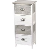 Έπιπλο μπάνιου ξύλο με 4 συρτάρια λευκό - γκρί  Eurocasa