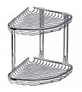 Επιτοίχια Γωνιακή Ραφιέρα Reti Ανοξείδωτη με 2 Ράφια 21x21x29 εκ