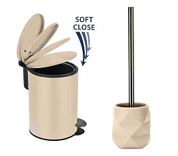 Σετ Καλάθι 3lt με απαλό κλείσιμο & Πιγκάλ Cracle Sand Beige