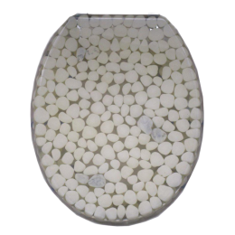 Κάλυμμα λεκάνης Polyresin 36×43 cm με χειροποίητο βότσαλο