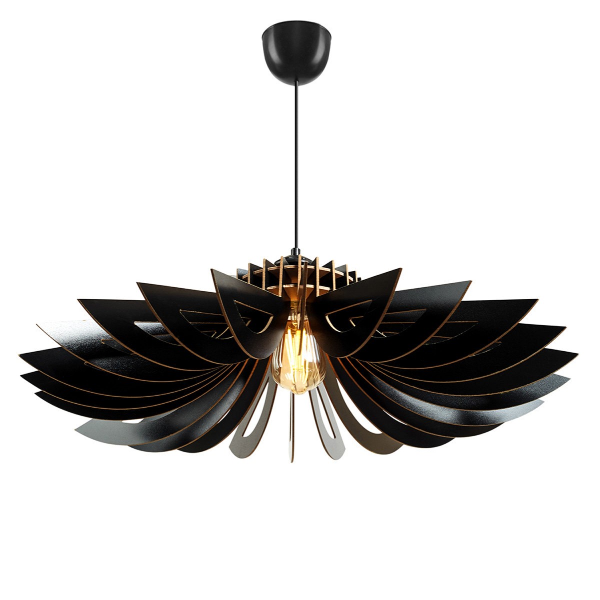 ΦΩΤΙΣΤΙΚΟ ΟΡΟΦΗΣ ΞΥΛΙΝΟ ΚΡΕΜΑΣΤΟ ΜΑΥΡΟ HM7350.03 Φ54x65Υ εκ.