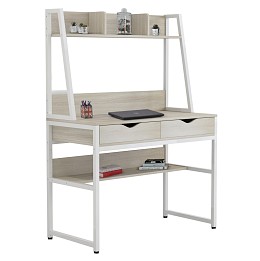 ΓΡΑΦΕΙΟ ΜΕ ΒΙΒΛΙΟΘΗΚΗ TANAYA HM2390.13 ΜΕΛΑΜΙΝΗ SONAMA-ΛΕΥΚΟΣ ΜΕΤΑΛΛO 100x48x139Y