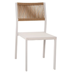 ΚΑΡΕΚΛΑ ΑΛΟΥΜΙΝΙΟΥ ΛΕΥΚΗ ΜΠΕΖ RATTAN & TEXTLINE HM5921.02 46x55,5x83Yεκ.