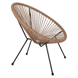 ΠΟΛΥΘΡΟΝΑ ACAPULCO Τ. ΦΩΛΙΑ ΜΕΤΑΛΛΟ ΜΑΥΡΟ ΜΕ TWISTED WICKER HM5871.01 70x73x79 εκ.