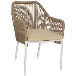 ΠΟΛΥΘΡΟΝΑ ΑΛΟΥΜΙΝΙΟΥ HM5855.01 ΛΕΥΚΟ ΜΕ ΣΧΟΙΝΙ WICKER PE ΜΠΕΖ 56x66x82 εκ.