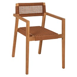ΠΟΛΥΘΡΟΝΑ CHARLOTTE HM9637.01 ΞΥΛΟ TEAK ΦΥΣΙΚΟ & ΚΑΦΕ ΣΧΟΙΝΙ 59x54x83Y εκ.