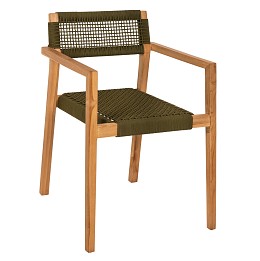 ΠΟΛΥΘΡΟΝΑ CHARLOTTE HM9637.05 ΞΥΛΟ TEAK ΦΥΣΙΚΟ & ΠΡΑΣΙΝΟ ΣΧΟΙΝΙ 59x54x83Y εκ.