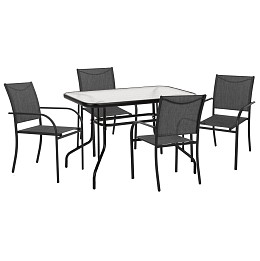 ΣΕΤ ΤΡΑΠΕΖΑΡΙΑΣ 5ΤΜΧ REDAN HM21223.01 ΤΡΑΠΕΖΙ & 4 ΠΟΛΥΘΡΟΝΕΣ ΣΕ ΜΑΥΡΟ