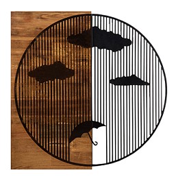 ΔΙΑΚΟΣΜΗΤΙΚΟ ΤΟΙΧΟΥ HM4808-ΦΥΛΛΑ ΜΕΤΑΛΛΟΥ ΜΑΥΡΑ-ΞΥΛΟ 58x3(βάθος)x58Υεκ.