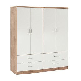 ΝΤΟΥΛΑΠΑ 4ΦΥΛΛΗ REINA ME 4 ΣΥΡΤΑΡΙΑ HM21257 ΜΕΛΑΜΙΝΗ ΛΕΥΚΟ-ΣΟΝΑΜΑ 160x42,5x180,5Υεκ