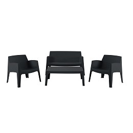 ΣΕΤ ΣΑΛΟΝΙ ΕΞ.ΧΩΡΟΥ 4ΤΜΧ SLEEK HM21268.02 ΜΑΥΡΟ ΠΟΛΥΠΡΟΠΥΛΕΝΙΟ