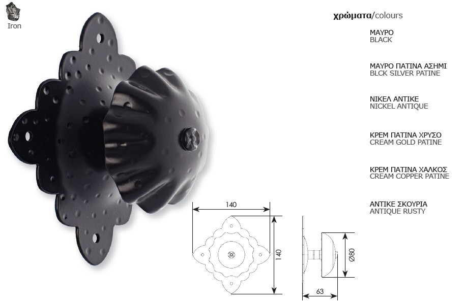 023 Πομολο Πορτας Εισοδου Μπουλ