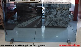 001 κρυσταλλο για τζακι σε χρωμα μπλε διαφανο