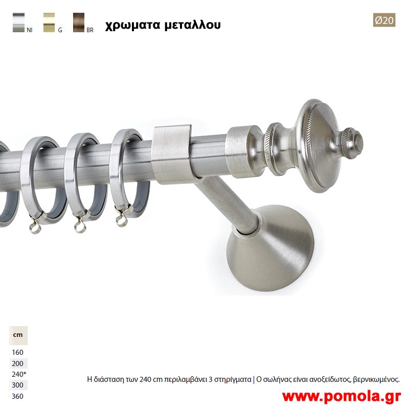 186 Κουρτινοβεργα Φ 20