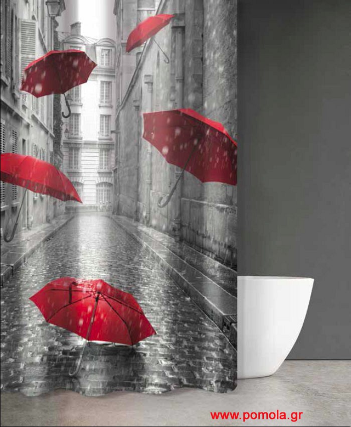 701 Κουρτίνα μπάνιου με εκτύπωση