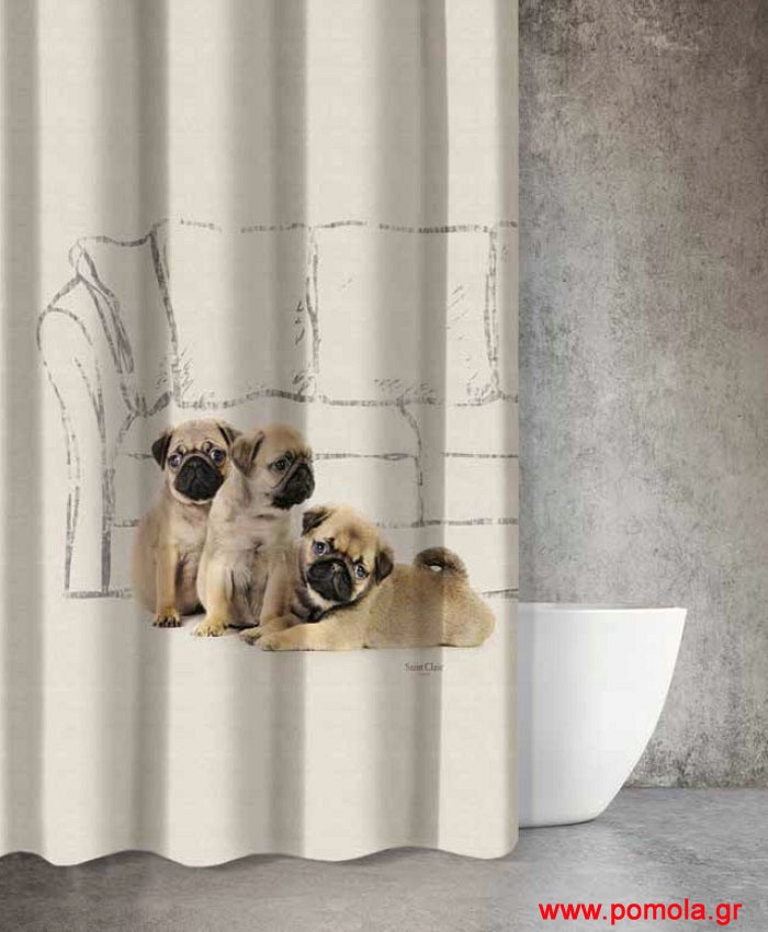 724 Κουρτίνα μπάνιου με εκτύπωση