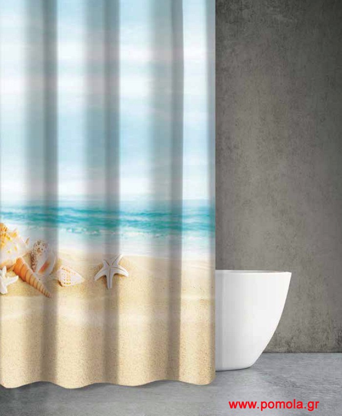 721 Κουρτίνα μπάνιου με εκτύπωση