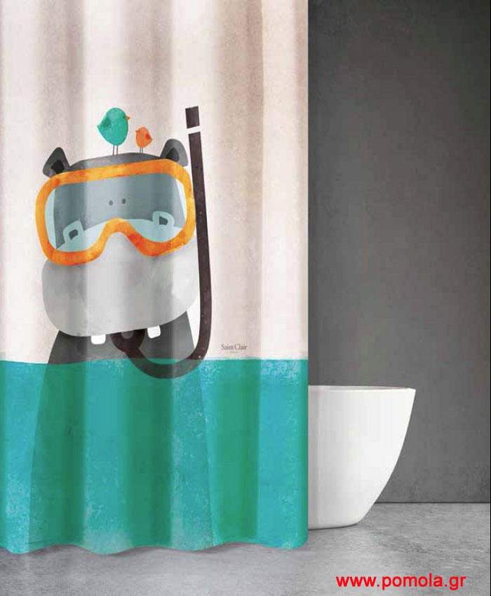 733 Κουρτίνα μπάνιου με εκτύπωση