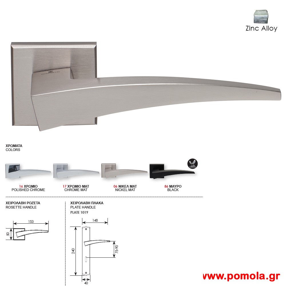 1234 Πομολο πορτας νικελ ματ
