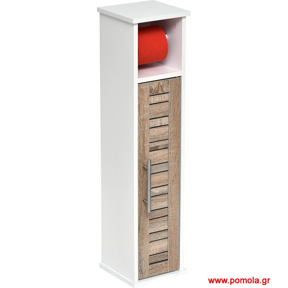 Έπιπλο Μπάνιου με θήκη για χαρτί υγείας και 1 Ντουλάπι με 1 Ράφι στο εσωτερικό