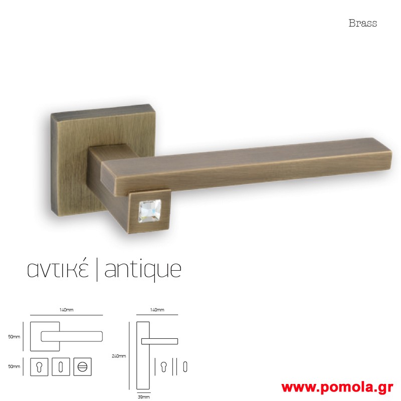 137 Πομολο πορτας μπρονζε με swarovski msvl