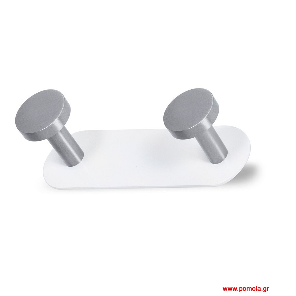 611 Κρεμάστρα λευκό με ινοξ