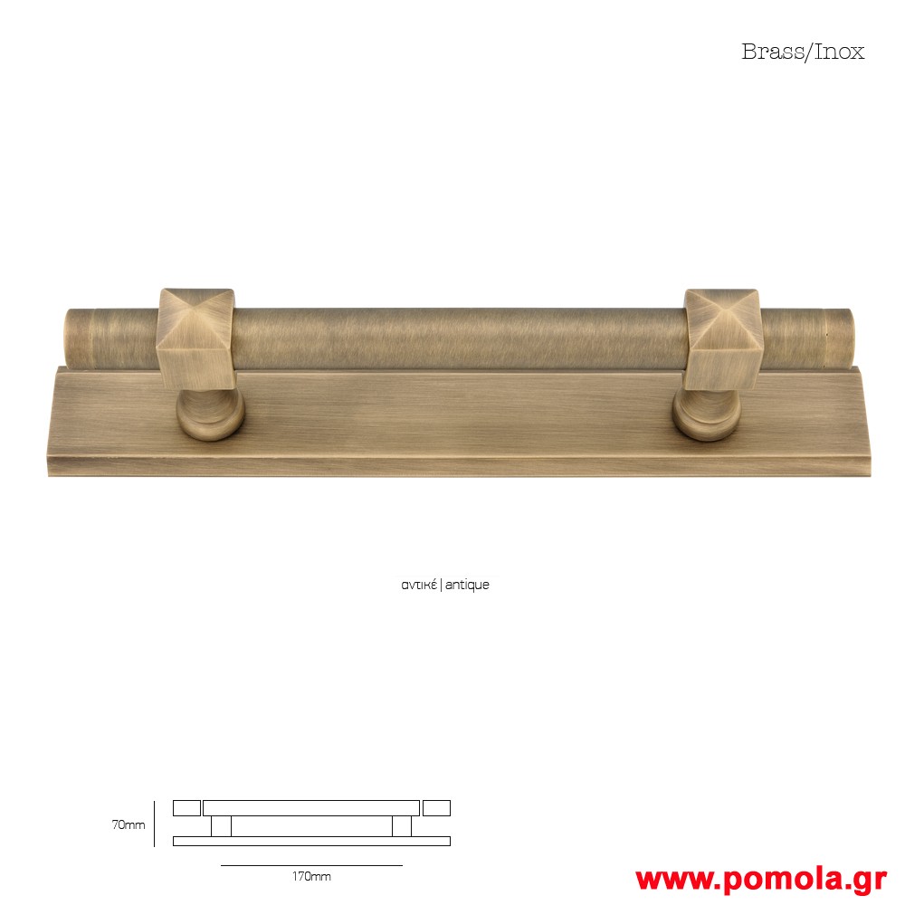 968 Λαβη εξωπορτας ορειχαλκινη αντικε μπρονζε msv